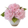 YalzoneMet 3 Pcs Pink Artificial Hydrangea Real Touch Natural Lifelike