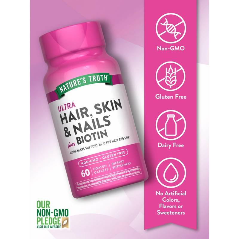 Nature's Truth Hair Skin and Nails | 60 Caplets |