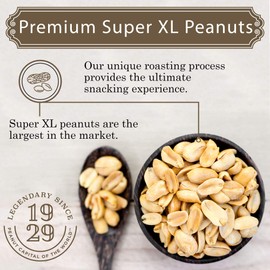 Virginia Diner Unsalted Virginia Peanuts - XL Gourmet Natural Peanuts Non-GMO, Preservative Free Gifts from Virginia Diner Since 1929-36 Oz Can