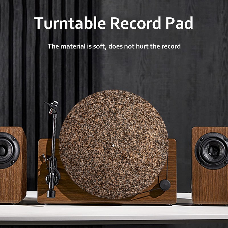 Turntable Record Pad, 12 Inch Vinyl Record Mat, Cork, Antistatic,