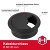 Gedotec Cable grommet desk made of sturdy ABS plastic, pack