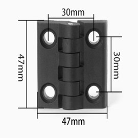 10 gabinetes de 47 mm x 47 mm de plástico negro con bisagras de rodamiento de bolas reforzadas (47 x 47 mm)