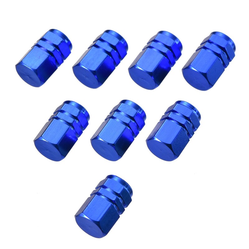 EBOOT 8 Pcs Blue Tire Stem Valve Caps Wheel Valve