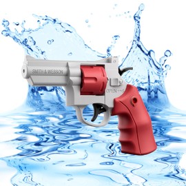 Revolver Shape Water Gun with 22 Ft Super Long Range, Water Blaster Pistol Toy for Adults & Kids Summer Swimming Pool Beach Outdoor Activity. (1, Red)