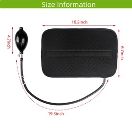 Beisto Inflatable Lumbar Support Pillow for Car Seat, Office Chair Bed, Home Use, with Air Pump Airbag Waist Brace Lumbar Traction Belt Back Support Cushion for Reducing Lower Back Pain