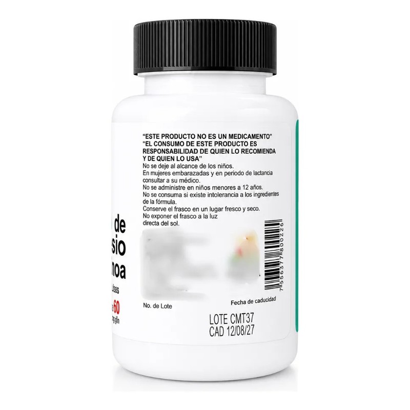 Citrato De Magnesio Suplemento Alimenticio 60 Tab. De 650 Mg