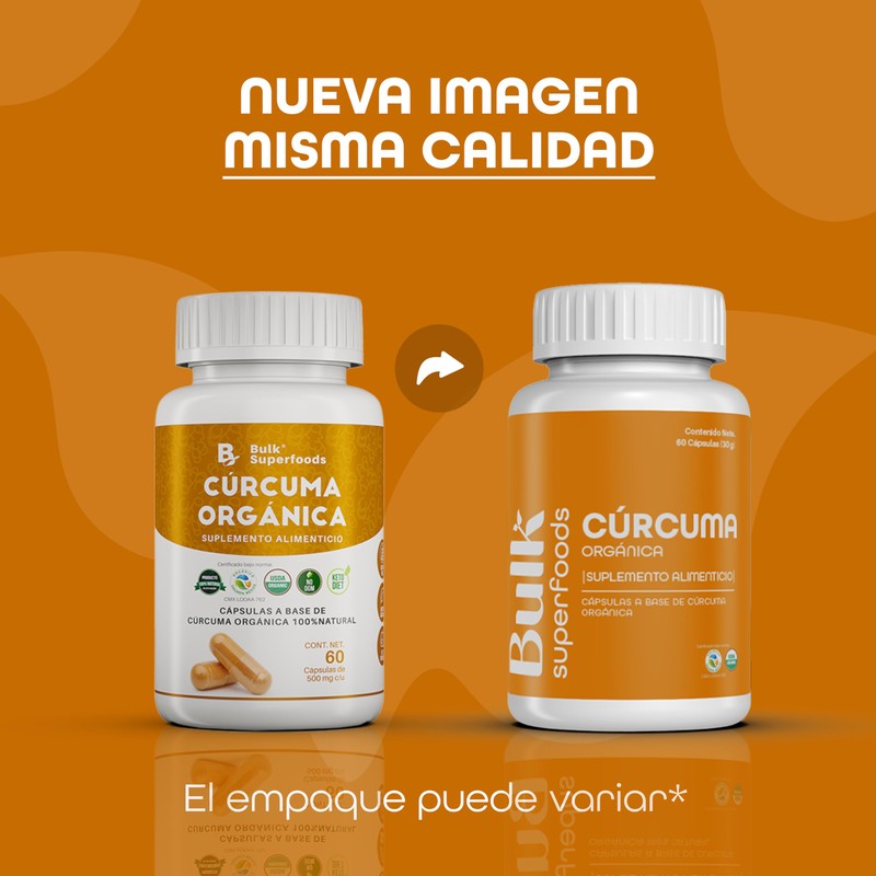 BULK SUPERFOODS | Curcuma Organica 100% Natural 60 Capsulas –