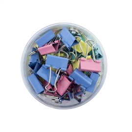 HAND® CS-1625B 1" Medium Colourful Foldback Bull Paper Clips for Home, School and Office - 25 mm - Pack of 48