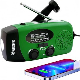 Solar Emergency Hand Crank Weather Radio, Portable Self Powered NOAA AM/FM Radios with SOS Alarm LED Flashlight 2000mAh Smart Phone USB Charger for Camping (Red) Audio Charging Rechargeable Compact Device 5000Mah Black - Color: 5000mAh Green