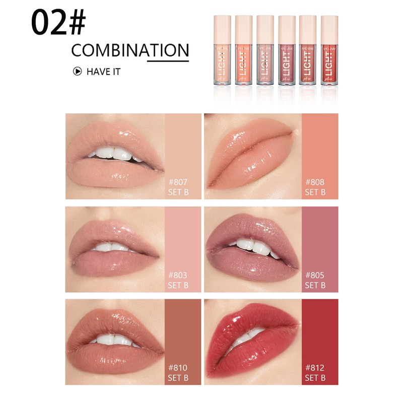 Pack of 6 Lip Gloss, Shimmer and Shine, Lip Gloss