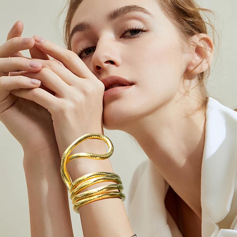 Katyjun Snake Chain, Flexible Adjustable Bendable Snake Necklace, Metal, Not