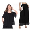 Women's 2 Piece Chiffon Sets Outfits Flowy Ruffle Layers Casual