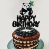 LVEUD Decoración para tarta de cumpleaños de panda, decoración para
