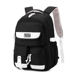 MITOWERMI Girls Backpack Kids Backpack for Boys Multi-Pocket Elementary Middle School Bag Students Bookbags for Boys Teens Casual Daypack Black