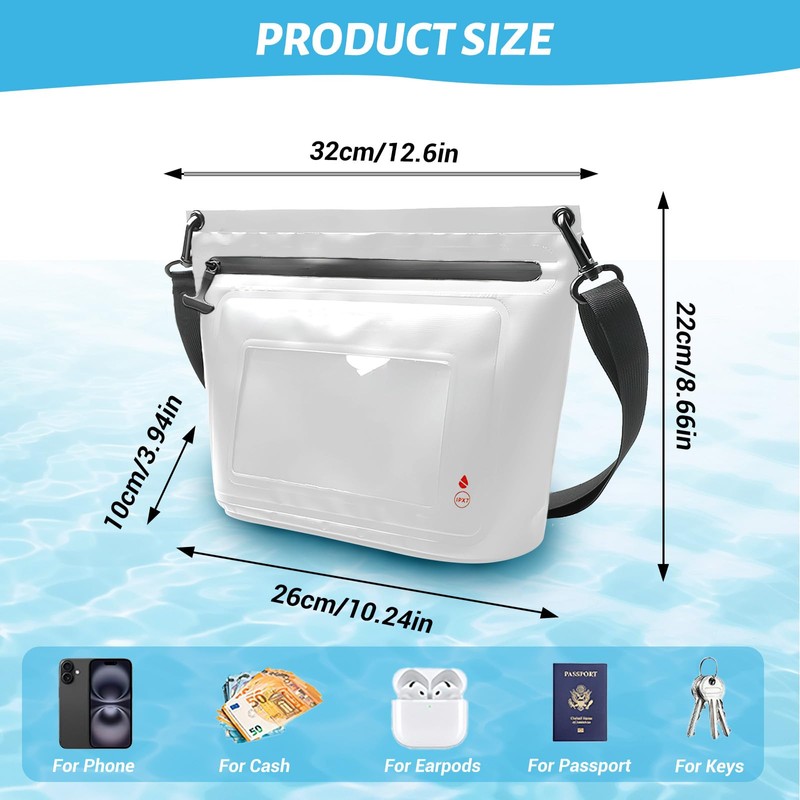 Dwafill Waterproof Swimming Bag, 6L Waterproof Bag, Waterproof Bum Bag