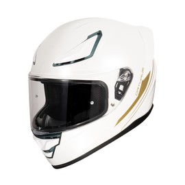 OTS Dual Clear & Tinted Visor Full Face DOT Motorcycle Helmet - Lightweight Airflow ABS Shell, Quick-Release Buckle, Washable Liner for Men Women(Pearl White, Medium)