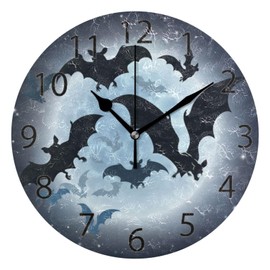 ALAZA Reloj de pared decorativo para dormitorio, cocina, sala de estar, escuela, oficina, color negro