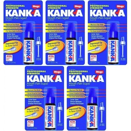 5 Pack Blistex Kanka Mouth Pain Liquid Professional Strength 0.33 Oz Each