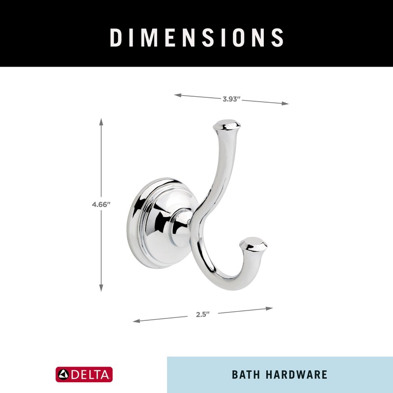 Delta 79735 Cassidy Double Towel Hook Bath Hardware Accessory in