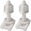 2Pcs White Universal Plastic Toilet Seat Screws and Nuts with