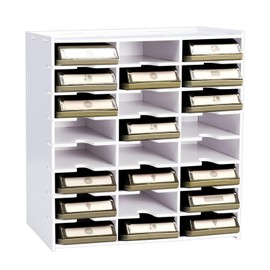 SANFURNEY 24 Slots Craft Punch Organizer Rack Wall-Mounted Paper Punches Holder Desktop Scrapbook Paper Punch Storage for Craft Room Home