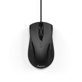 Hama MC-200 Optical 3-Button Mouse, Cabled, 1200 DPI, Black