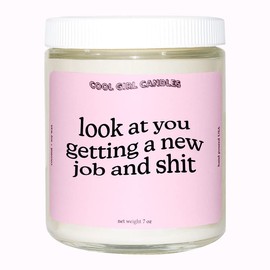 Cool Girl Candles | New Job Candle Cotton + Vanilla Scented Coworker Gift Going Away for Her Sister Best Friend BFF Funny Birthday Gifts for Coworker Moving Office Decor Aesthetic Cute Desk