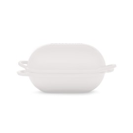 ROSSALLINI Signature Enameled Cast Iron Sourdough Bread Oven | Non-Stick with Tight Fitting Lid for Perfect Baking and Bread Making | 2QT Oval Oven With Lid [White]