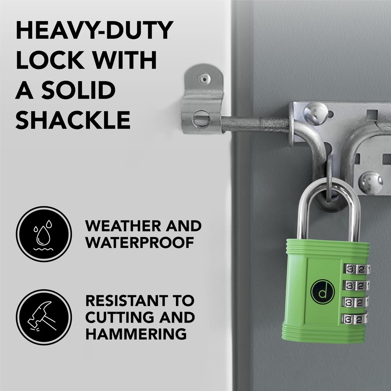 Padlock 4 Digit Combination Lock - for Gym School Locker,