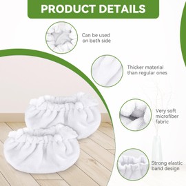 Sgizoku Large Microfiber Bonnet Steam Mop Pads Compatible with Dupray Steam Cleaners etc for The Rectangle Brush Tool - Reusable Washable Steam Cloth Accessories - 6 Pack