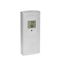 TFA Dostmann Digital Thermo-Hygrotransmitter 30.3256.02 with Display for TFA Wireless Weather Station Clear (35.1168.02), Channel 1-3, Replacement and Additional Transmitter, White