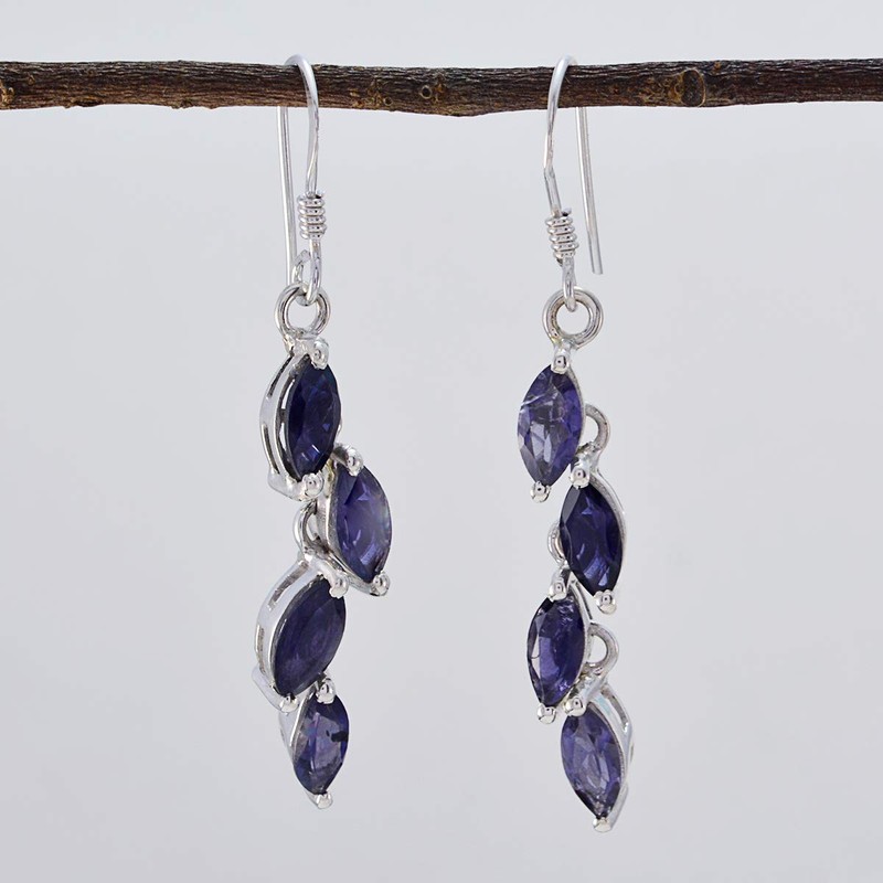 Iolite latest Earring 925 Solid Sterling Silver Jewelry