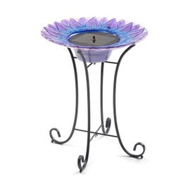 Smart Solar 20223R01 Bell Flower Birdbath, Purple