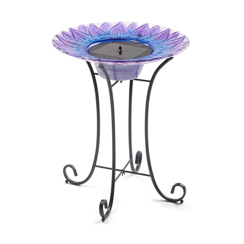 Smart Solar 20223R01 Bell Flower Birdbath, Purple