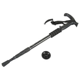 Hiking Poles with Mud Basket Aluminum Alloy Telescopic Hiking Stick Shock Absorption 4 Sections Walking Stick for Outdoor Camping L Handle