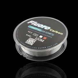 FONGKNOX 100 m Fluorocarbon Fishing Line 100% Fluoro Leader Line Virtually Invisible Low Memory Sink Fast Clear High Sensitive Anti-Curl Abrasion Resistance Freshwater Saltwater Size 3.0 14.85