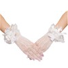 Cirsaeur Women's Wedding Gloves, Thin, Short, Lace, Silk, Stylish, Bride,