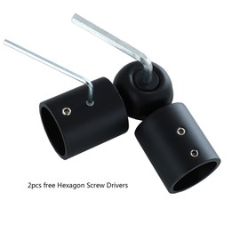 3/4" Window Corner Curtain Rod Connector 1 pcs Black, Adjustable Curtains Pole Hinged Elbow Rods Extender for Bay Window Curtain Rods or Corner Drapery Blinds Rods