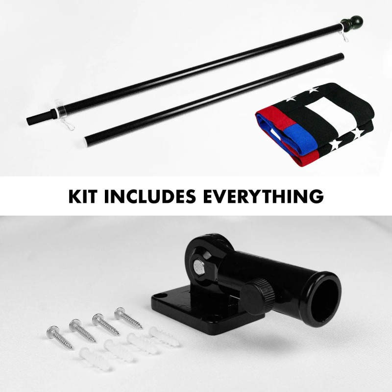 UD_G128 - 6 Feet Tangle Free Spinning Flagpole (Black) Thin
