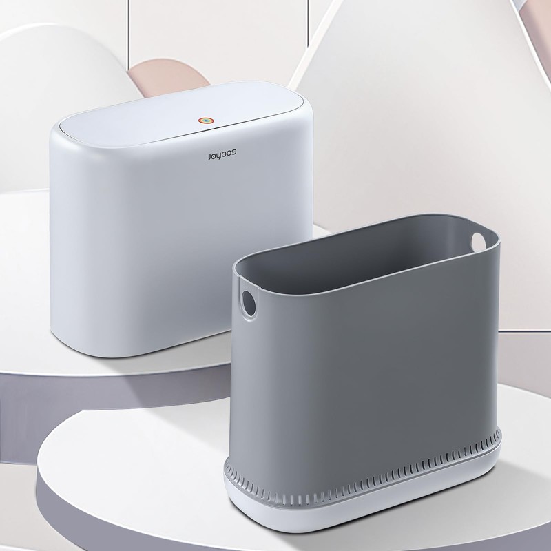 JOYBOS Bathroom Trash Cans,Adsorption Garbage Can with Press Type Lid,10L