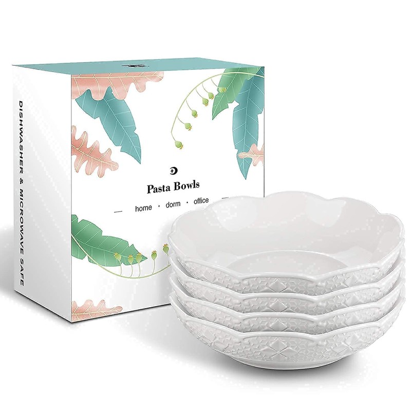 STAR MOON 27 Oz Ceramic Large Pasta Bowls, Elegant Vintage