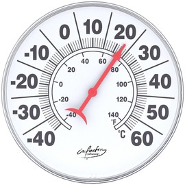 infactory Wall Thermometer: Bimetal Thermometer for Indoor and Outdoor Use, Temperature in C° and F° (Bimetal Thermometer, Outdoor Wall Thermometer)