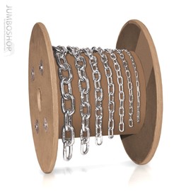 Seilwerk STANKE 2 mm 1 m Round Steel Chain Short Link Galvanised Steel Chain Sold by the Metre Iron Chain