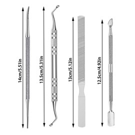 CHmiss Edelstahl ManiküRe & PediküRe Set,Eingewachsene ZehennäGel Set 4 StüCk,Profi Nagelzange Set FüR Eingewachsene NäGel, Dicke NäGel,Starke/Eingewachsene FußNäGel