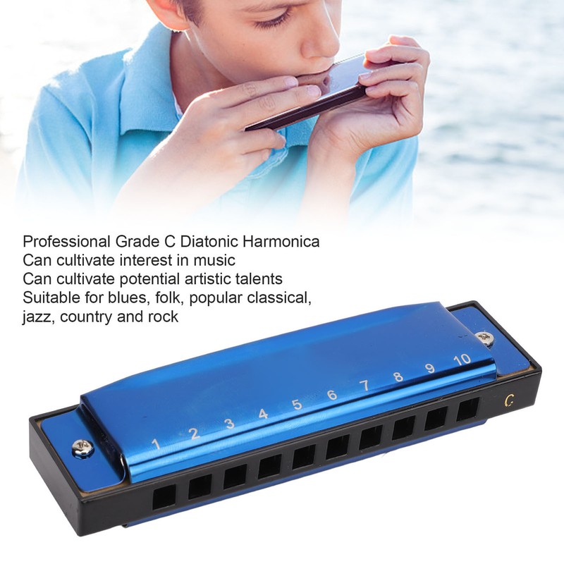 Harmonica C Key 10 Holes Diatonic Scale Mouth Organ Musical