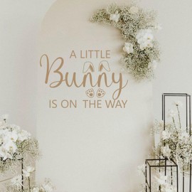 A Little Bunny is One The Way Baby Shower Balloons Arch Decal - Some Bunny Party Background Decal for Spring Easter Rabbit Themed Baby Shower