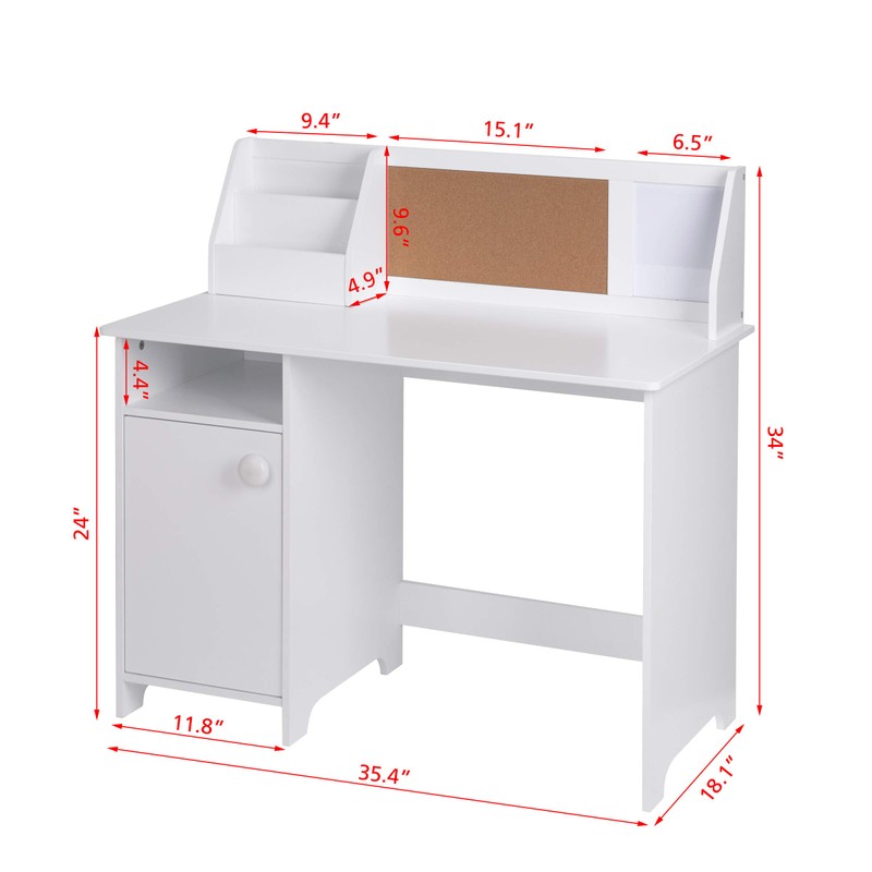 UTEX Kids Study Desk with Storage, Wooden Children School Study