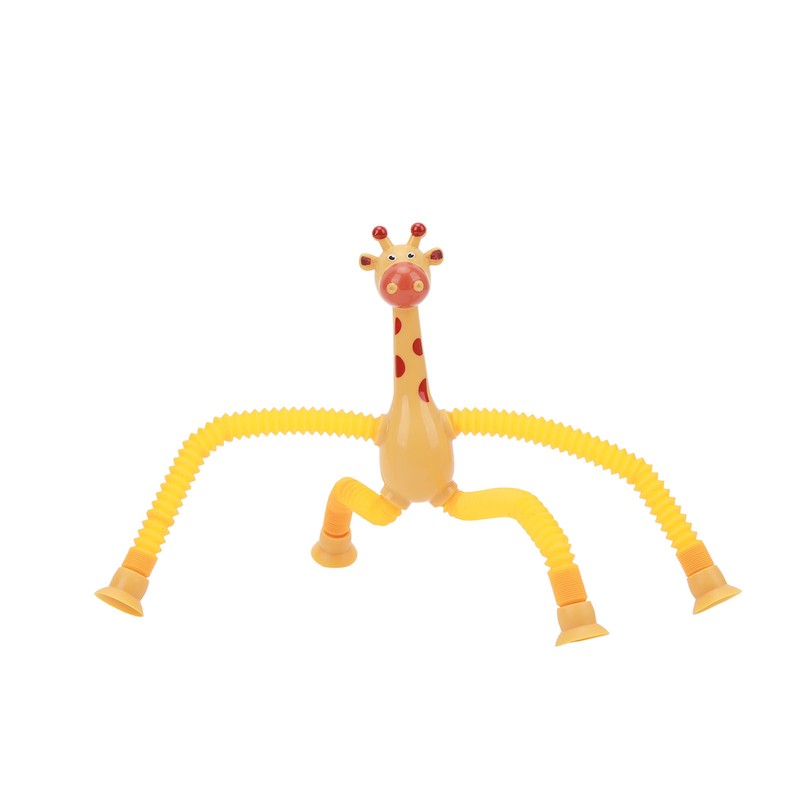 4Pcs Giraffe Tube Toy Telescopic Suction Cup Tube Giraffe Toy