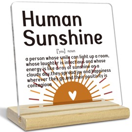 Thank You Gifts for Office Desk Decor, Human Sunshine, Inspirational Acrylic Plaque Gifts for Women, Man
