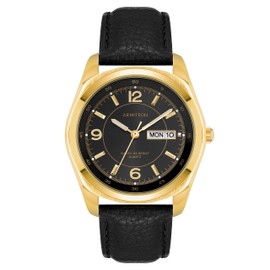 Armitron Men's Day/Date Easy to Read Leather Strap Watch, 20/1925